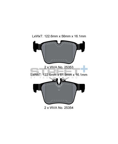 PLAQUETTES ARRIERE STREET+ MERCEDES CLASSE C (W205, A205), CLASSE C COUPE (C205), CLASSE C T-MODEL (S205), GLS (X253, C253) 