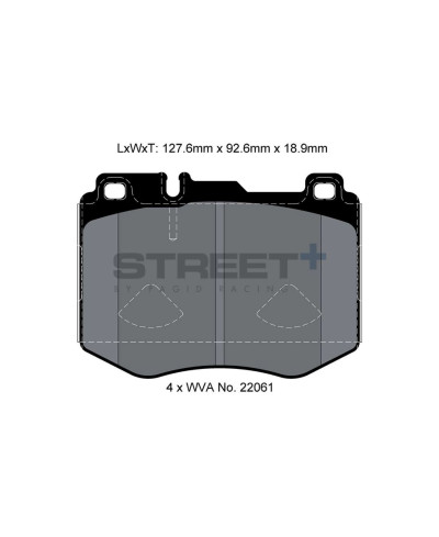 PLAQUETTES AVANT STREET+ MERCEDES CLASSE C (W205,A205, C205, S205) , CLS (C257), CLASSE E (W213, S213, A238,C238,S213)