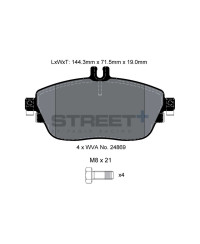 PLAQUETTES AVANT STREET+ MERCEDES CLASSE A (W176), CLASSE B (W246, W242), CLA (C117, X117), CLASSE GLA (X156)