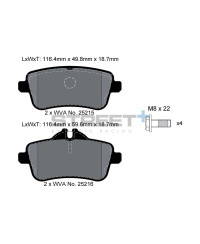 PLAQUETTES ARRIERE STREET+ MERCEDES CLASSE A (W176)/ CLA (C117, X117)/ GLA (X156)/ CLASSE GL (X166)/ GLE (W166, C292)/ GLS (X166