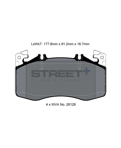 PLAQUETTES AVANT STREET+ MERCEDES CLASSE A (W177), CLA (C118,X118), GLA (H247)
