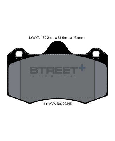 PLAQUETTES AVANT STREET+RENAULT CLIO II 3,0 V6 SPORT / LOTUS EXIGE - PAGID RACING