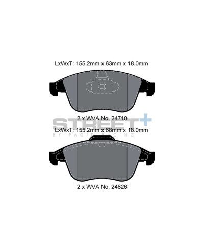 PLAQUETTES AVANT STREET+ RENAULT CLIO IV RS, RS TROPHY