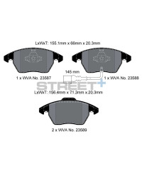 PLAQUETTES AVANT STREET+ AUDI A1/ A3, VW GOLF/JETTA/PASSA/POLO/SCIROCCO
