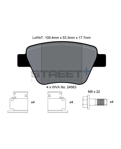 PLAQUETTES ARRIERE STREET+ AUDI A1/S1, VW GOLF VI/JETTA/PASSAT/SCIROCCO/TOURAN - PAGID RACING 