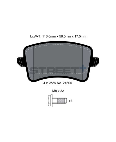 PLAQUETTES ARRIERE STREET+ AUDI A4/A5/Q5 - PAGID RACING 