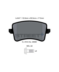 PLAQUETTES ARRIERE STREET+ AUDI A4/A5/Q5 - PAGID RACING 