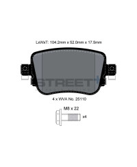 PLAQUETTES ARRIERE STREET+ AUDI A1, VW PASSAT (B7)/ SEAT LEON - PAGID RACING 