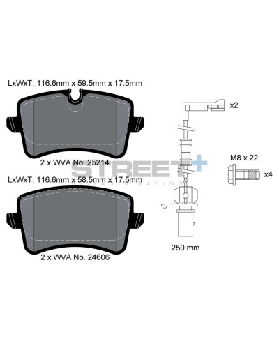 PLAQUETTES ARRIERE STREET+ AUDI A8 - PAGID RACING 