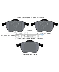 PLAQUETTES AVANT STREET+ AUDI A3/TT, VW GOLF III/GOLF IV/JETTA/POLO - PAGID RACING