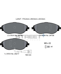 PLAQUETTES AVANT STREET+ AUDI A3/Q2/Q3, VW GOLF VII/VIII/PASSAT/TIGUAN, SEAT LEON