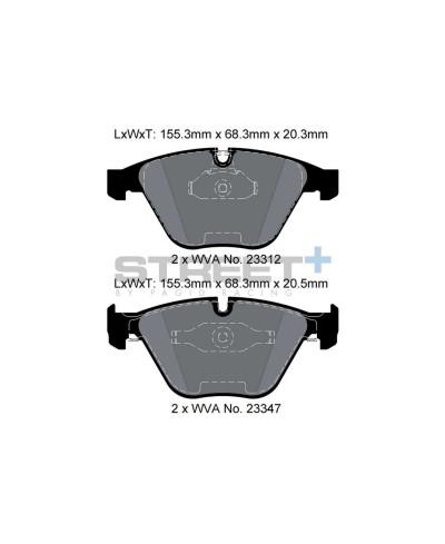 PLAQUETTES AVANT STREET+ BMW 1M (E82), SERIE 3 M3 (E90/E92) - PAGID RACING 