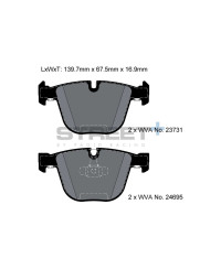 PLAQUETTES ARRIERE STREET+ BMW SERIE 5 GRAN TURISMO (F07), SERIE 7 (F01/F02/F03/F04) -PAGID RACING