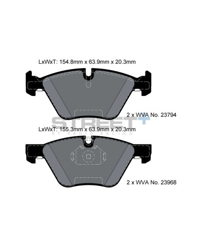 PLAQUETTES ARRIERE STREET+ BMW SERIE 3 (E90/E91/E92/E93), X1 (E84), Z4 (E89) - PAGID RACING