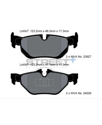 PLAQUETTES ARRIERE STREET+ BMW SERIE 1 (E81,E82,E87,E88) , SERIE 3 (E90,E91,E92), X1 (E84) - PAGID RACING