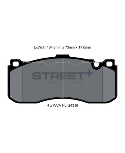 PLAQUETTES AVANT STREET+ BMW SERIE 1 (E82,E87,E88), SERIE 3 (E90,E91,E93) - PAGID RACING