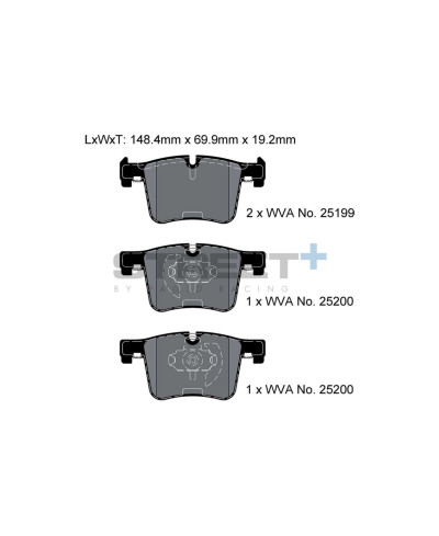 PLAQUETTES AVANT STREET + BMW SERIE 1 (F20,F21,F23), SERIE 2 (F22,F23,F87), SERIE 3 (F30,F34,F80,F31), SERIE 4 (F32,F33,F82,F83,