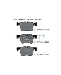 PLAQUETTES AVANT STREET + BMW SERIE 1 (F20,F21,F23), SERIE 2 (F22,F23,F87), SERIE 3 (F30,F34,F80,F31), SERIE 4 (F32,F33,F82,F83,