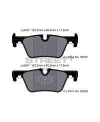 PLAQUETTES ARRIERE STREET + BMW SERIE 1 (F20,F21), SERIE 2 (F22,F23,F87), SERIE 3 (F30,F31, F34, F80), SERIE 4 (F32,F33,F36, F82