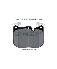 PLAQUETTES AVANT STREET + BMWSERIE 2 (F22,F87), SERIE 3 (F30,F31,F34,F80), SERIE 4 (F32,F33,F36,F82,F83) - PAGID RACING