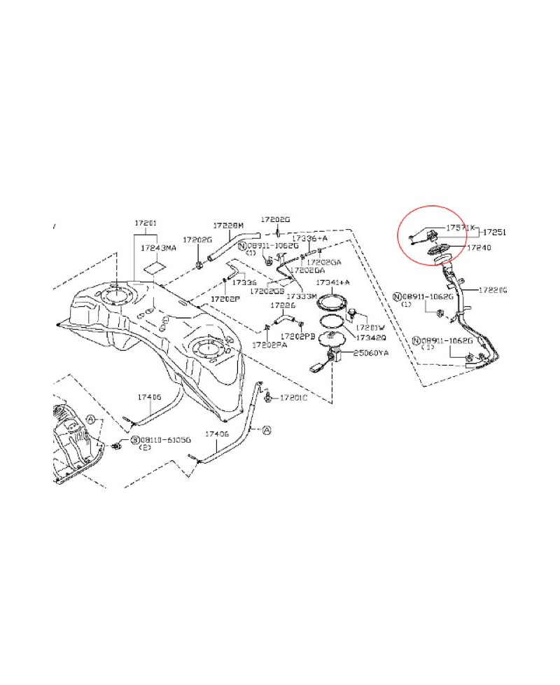 BOUCHON REMPLISSAGE RESERVOIR CARBURANT 370Z NISSAN