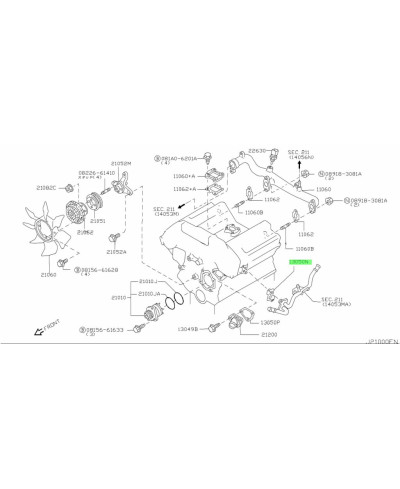 JOINT CANALISATION EAU VQ35DE NISSAN