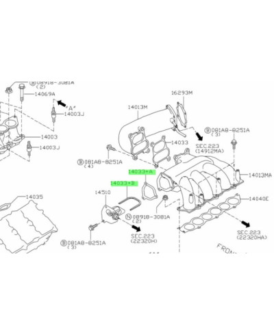 DIVERS JOINT COLLECTEUR ADMISSION VQ/QR NISSAN