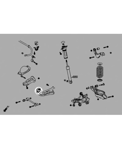 SILENT BLOCS DE BRAS OSCILLANT ARRIERE TOYOTA YARIS GR - HARDRACE 