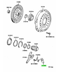 SUPPORT FOURCHETTE EMBRAYAGE 1JZGTE TOYOTA