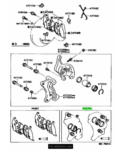 KIT REPARATION ETRIERS ARRIERE SUPRA TOYOTA