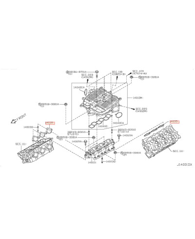 JOINT DE COLLECTEUR ADMISSION VQ35HR / VQ37 NISSAN