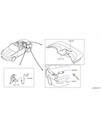 FAISCEAU HABITACLE PASSAGER 350Z RHD NISSAN
