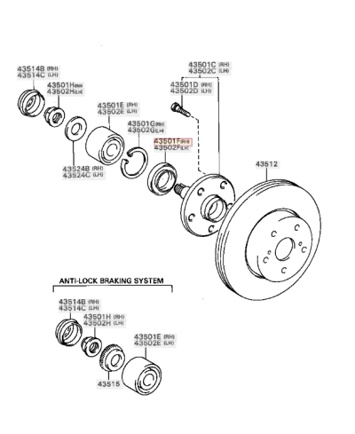 JOINT SPI ROULEMENT ROUE AVANT SUPRA JZA80 TOYOTA