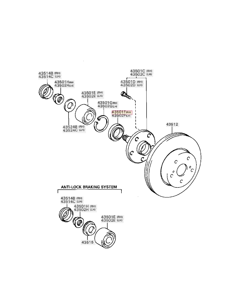 JOINT SPI ROULEMENT ROUE AVANT SUPRA JZA80 TOYOTA