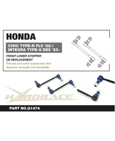 BIELLETTES DE BUTEE INFERIEURE AVANT HONDA CIVIC TYPE R FL5 - HARDRACE 