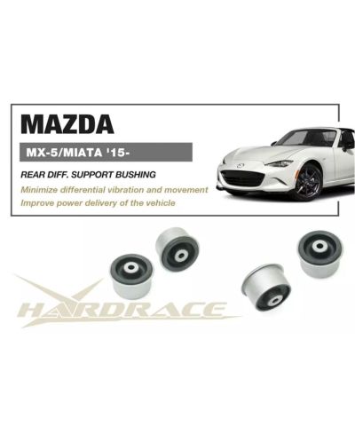 SET SILENTBLOCS SUPPORT DIFFERENTIEL ARRIERE RENFORCE MAZDA MX5 (ND) -HARDRACE
