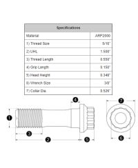 VIS DE BIELLES RENFORCÉES UNIVERSELLES 5/16" ARP