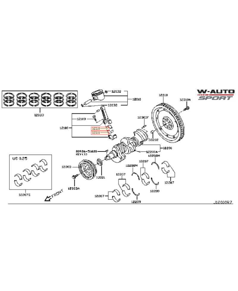 COUSSINET DE BIELLE 350Z VQ35 NISSAN 