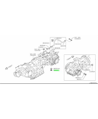 BOUCHON VIDANGE PONT ARR R35 GTR NISSAN