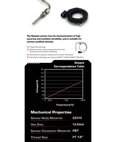 SONDE TEMPERATURE ECHAPPEMENT SHADOW