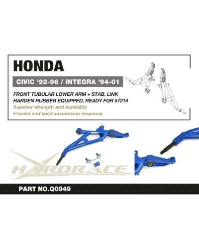 BRAS DE SUSPENSION AVANT INFERIEUR HONDA CIVIC/INTEGRA - HARDRACE