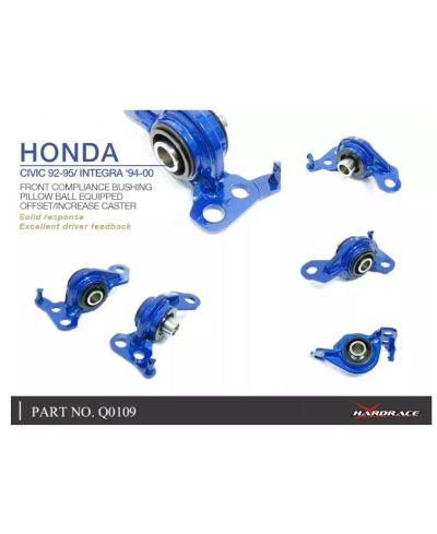 SET SILENTBLOCS TRIANGLE AVANT HONDA CIVIC EG,EH,EJ / INTEGRA DC2 - HARDRACE