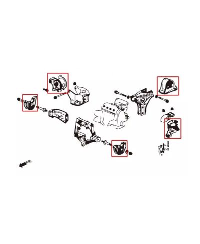 SET SUPPORTS MOTEUR RENFORCÉ STREET HONDA CIVIC EK,EJ,EM1 - HARDRACE