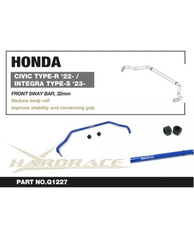 BARRE STABILISATRICE AVANT AJUSTABLE HONDA CIVIC TYPE R FL5 - HARDRACE 