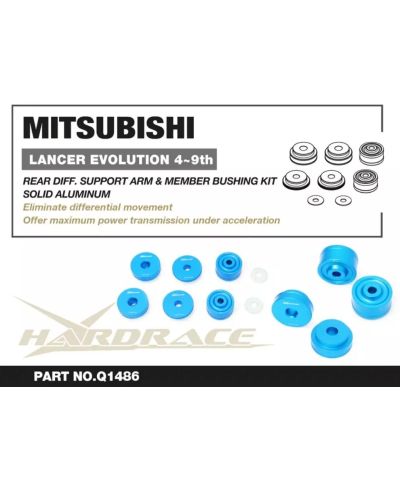 KIT SILENT BLOCS RENFORCÉS DIFFERENTIEL ARRIERE MITSUBISHI LANCER EVO 