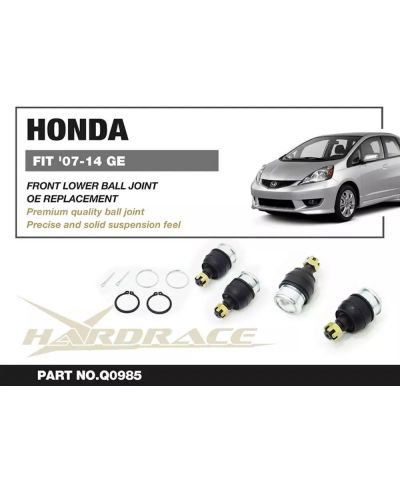 SET ROTULES INFERIEURES AVANT RENFORCÉES HONDA FIT/JAZZ - HARDRACE