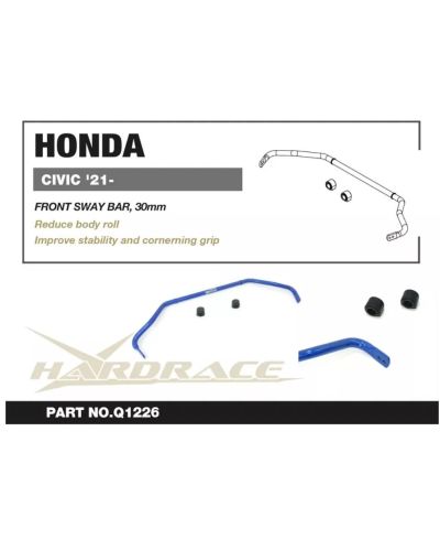 BARRE STABILISATRICE AVANT REGLABLE HONDA CIVIC FE/FL - HARDRACE 
