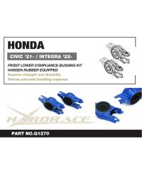 SET SILENTBLOCS BRAS INFERIEUR AVANT RENFORCÉ HONDA CIVIC FE/FL/TYPE R FL5 - HARDRACE 