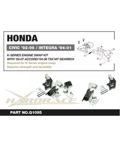 KIT SUPPORT MOTEUR SWAP K-SERIES HONDA CIVIC/INTEGRA - HARDRACE 