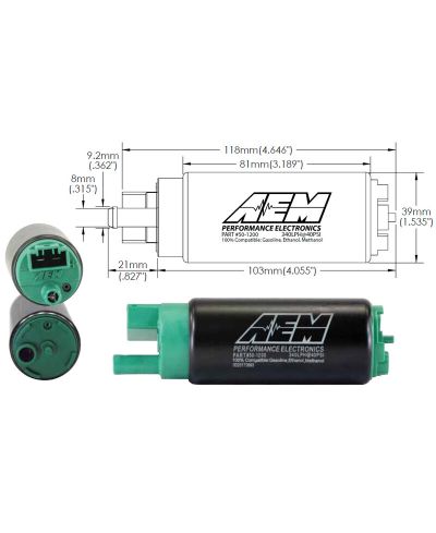 POMPE A ESSENCE HAUT DEBIT E85 340 L/H- AEM